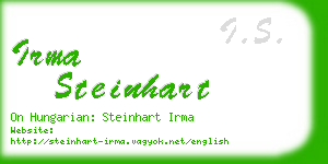 irma steinhart business card